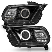 Load image into Gallery viewer, Anzo 2010-2014 Ford Mustang Projector Headlights w/ Halo Black (CCFL)