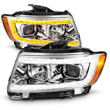 Load image into Gallery viewer, ANZO 11-13 Jeep Grand Cherokee (Factory Halogen Only) Projector Headlights w/Light Bar Swchbk Chrome 111569