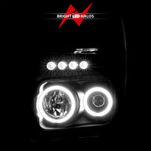 Load image into Gallery viewer, Anzo 2008-2010 Ford F-250 Projector Headlights w/ Halo Black (CCFL)