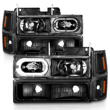 Load image into Gallery viewer, ANZO 88-98 Chevrolet C1500 Crystal Headlights Black Housing w/ Signal and Side Marker Lights 111507