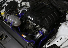 Load image into Gallery viewer, HPS Performance HPS Intercooler Hot Charge Pipe and Cold Side with Blue Hoses 15-17 Ford Mustang Ecoboost 2.3L Turbo, Polish