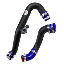 Load image into Gallery viewer, HPS Performance HPS Intercooler Hot Charge Pipe and Cold Side with Blue Hoses 15-17 Ford Mustang Ecoboost 2.3L Turbo, Black