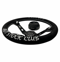 Load image into Gallery viewer, Suede Deep Dish Steering Wheel + Short Hub Adapter Boss Kit For Subaru BRZ FRS tC xB xD