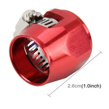 Load image into Gallery viewer, AN8 AN-8  Push On Hose End Cover Clamp Finisher Red Aluminum Anodized Fitting