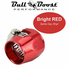 Load image into Gallery viewer, AN8 AN-8 PUSH ON HOSE END COVER CLAMP FINISHER RED ALUMINUM ANODIZED FITTING
