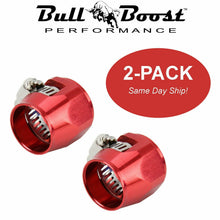 Load image into Gallery viewer, (2-PACK) AN8 AN-8 PUSH ON HOSE END COVER CLAMP  RED ALUMINUM ANODIZED FITTING