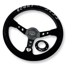 Load image into Gallery viewer, 3"DEEP DISH 6-BOLT STEERING WHEEL BLACK SUEDE FOR Dodge GM Buick Chevy Vehicles