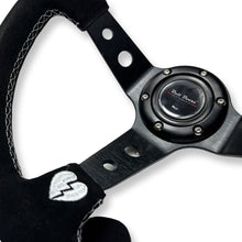 Load image into Gallery viewer, 3"DEEP DISH 6-BOLT STEERING WHEEL BLACK SUEDE FOR Dodge GM Buick Chevy Vehicles