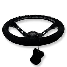 Load image into Gallery viewer, 3"DEEP DISH 6-BOLT STEERING WHEEL BLACK SUEDE FOR Dodge GM Buick Chevy Vehicles