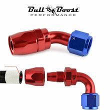 Load image into Gallery viewer, 6 AN 90 Degree Billet Swivel Seal Braided Steel Hose End Fitting Oil/Fuel/Water
