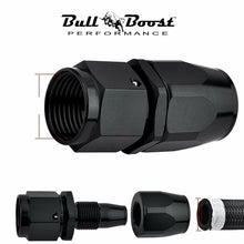 Load image into Gallery viewer, 6 AN Straight Billet Swivel Seal Braided Steel Hose End Fitting Oil/Fuel/Water