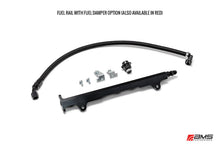 Load image into Gallery viewer, AMS Performance 08-15 Mitsubishi EVO X CNC Machined Aluminum Fuel Rail w/Pulsation Dampener - Black AMS.04.07.0006-2