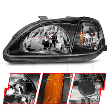 Load image into Gallery viewer, Anzo 1999-2000 Honda Civic Crystal Headlights Black