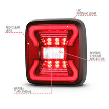 Load image into Gallery viewer, ANZO 18-19 Jeep Wrangler JL LED Taillights Black 311295