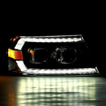Load image into Gallery viewer, AlphaRex 04-08 Ford F150 PRO-Series Projector Headlights Alpha-Black w/ Sequential Signal and DRL 880134 *Discontinued