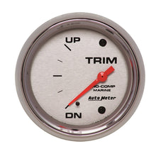 Load image into Gallery viewer, Autometer Marine Chrome Gauge 2-5/8in Electric Trim Level Gauge 0OHM Down - 90OHM Up 200767-35