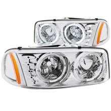 Load image into Gallery viewer, Anzo 1999-2006 Gmc Sierra 1500 Crystal Headlights w/ Halo and LED Chrome