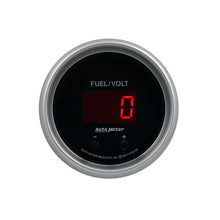 Load image into Gallery viewer, Autometer 52.4mm Black Switchable 0-100 Fuel Level / 8-18V Voltmeter Sport-Comp Elite Digital Gauge 6709-SC