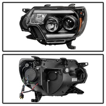 Load image into Gallery viewer, Spyder Toyota Tacoma 12-15 Projector Headlights Light Bar DRL Black PRO-YD-TT12-LBDRL-BK 5081711