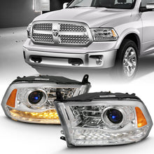 Load image into Gallery viewer, ANZO 2009-2018 Dodge Ram 1500 Projector Plank Style Switchback H.L Halo Chrome Amber (OE Style) 111440
