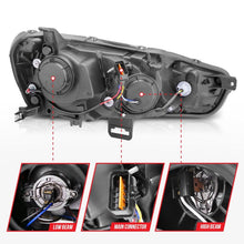 Load image into Gallery viewer, Anzo 2008-2015 Mitsubishi Lancer Projector Headlights w/ Halo Black (CCFL)