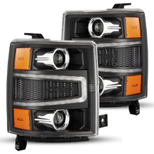 Load image into Gallery viewer, AlphaRex 04-15 Chevy 1500HD LUXX-Series LED Proj Headlights Black w/Activ Light/Seq Signal 880242 *Discontinued