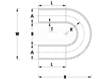 Load image into Gallery viewer, HPS Performance Products HPS 2" OD 180 Degree U Bend 6061 Aluminum Elbow Pipe Tubing 16 Gauge w/ 3" CLR
