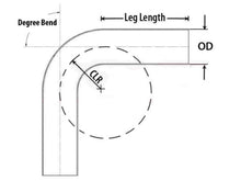 Load image into Gallery viewer, HPS Performance Products HPS 1-3/8" OD 120 Degree Bend 6061 Aluminum Elbow Pipe Tubing 16 Gauge w/ 1 3/4" CLR