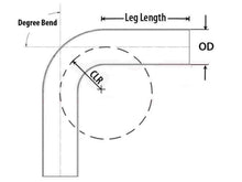 Load image into Gallery viewer, HPS Performance Products HPS 2-1/2" OD 120 Degree Bend 6061 Aluminum Elbow Pipe Tubing 16 Gauge w/ 2 1/2" CLR
