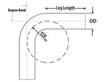 Load image into Gallery viewer, HPS Performance Products HPS 2-3/4" OD 110 Degree Bend 6061 Aluminum Elbow Pipe Tubing 16 Gauge w/ 2 3/4" CLR