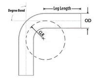 Load image into Gallery viewer, HPS Performance Products HPS 2" OD 20 Degree Bend 6061 Aluminum Elbow Pipe Tubing 16 Gauge w/ 3 1/8" CLR