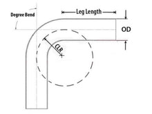 Load image into Gallery viewer, HPS Performance Products HPS 2-3/4" OD 60 Degree Bend 6061 Aluminum Elbow Pipe Tubing 16 Gauge w/ 2 3/4" CLR