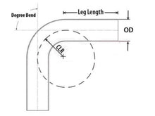 Load image into Gallery viewer, HPS Performance Products HPS 1" OD 60 Degree Bend 6061 Aluminum Elbow Pipe Tubing 16 Gauge w/ 1 1/2" CLR