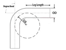 Load image into Gallery viewer, HPS Performance Products HPS 3-1/2" OD 70 Degree Bend 6061 Aluminum Elbow Pipe Tubing 16 Gauge w/ 3 1/2" CLR