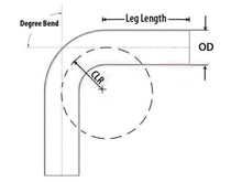 Load image into Gallery viewer, HPS Performance Products HPS 2-3/4" OD 100 Degree Bend 6061 Aluminum Elbow Pipe Tubing 16 Gauge w/ 2 3/4" CLR