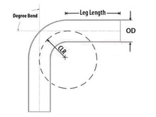 Load image into Gallery viewer, HPS Performance Products HPS 4" OD 100 Degree Bend 6061 Aluminum Elbow Pipe Tubing 16 Gauge w/ 5 1/2" CLR