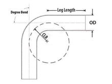 Load image into Gallery viewer, HPS Performance Products HPS 2-1/2" OD 100 Degree Bend 6061 Aluminum Elbow Pipe Tubing 16 Gauge w/ 2 1/2" CLR