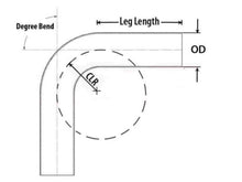 Load image into Gallery viewer, HPS Performance Products HPS 2" OD 15 Degree Bend 6061 Aluminum Elbow Pipe Tubing 16 Gauge w/ 3 1/8" CLR