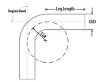 Load image into Gallery viewer, HPS Performance Products HPS 2-1/2" OD 35 Degree Bend 6061 Aluminum Elbow Pipe Tubing 16 Gauge w/ 2 1/2" CLR