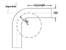 Load image into Gallery viewer, HPS Performance Products HPS 2-1/4" OD 135 Degree Bend 6061 Aluminum Elbow Pipe Tubing 16 Gauge w/ 3" CLR