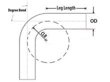 Load image into Gallery viewer, HPS Performance Products HPS 1" OD 120 Degree Bend 6061 Aluminum Elbow Pipe Tubing 16 Gauge w/ 1 1/2" CLR