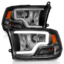 Load image into Gallery viewer, ANZO 2009-2018 Dodge Ram 1500 Crystal Headlights w/ Light Bar Black Housing 111515