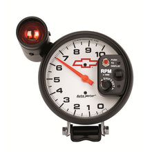 Load image into Gallery viewer, AutoMeter 5in (127mm) Pedestal Tachometer, 0-10,000 RPM, Chevy Red Bowtie 5899-00406