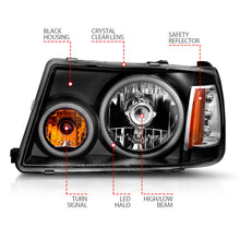 Load image into Gallery viewer, Anzo 2001-2011 Ford Ranger Projector Headlights w/ Halo Black (CCFL) 1 pc