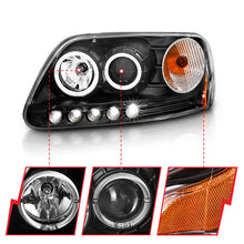 Load image into Gallery viewer, Anzo 1997.5-2003 Ford F-150 Projector Headlights w/ Halo and LED Black 1pc