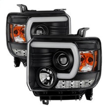 Load image into Gallery viewer, Spyder GMC Sierra 14-16 Projector Headlights Light Bar DRL Black PRO-YD-GS14-LBDRL-BK 5080523