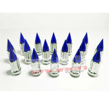 Load image into Gallery viewer, 12 x 1.5 mm Chrome Spiked Lug Nuts Anodized - 16 Pack