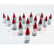 Load image into Gallery viewer, 12 x 1.5 mm Chrome Spiked Lug Nuts Anodized - 16 Pack