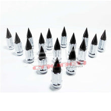 Load image into Gallery viewer, 3/8 x 24 Chrome Spiked Lug Nuts Anodized - 16 Pack