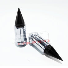 Load image into Gallery viewer, 3/8 x 24 Chrome Spiked Lug Nuts Anodized - 16 Pack